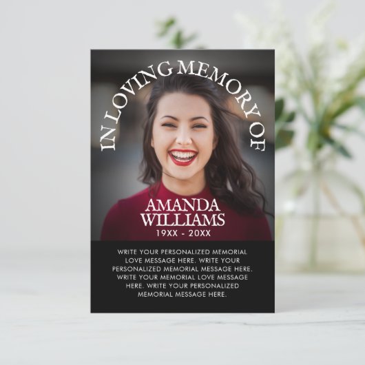 3,5 x 5 inch sympathie begrafenisgeheugen Dank u w Kaart (Staand voorkant)