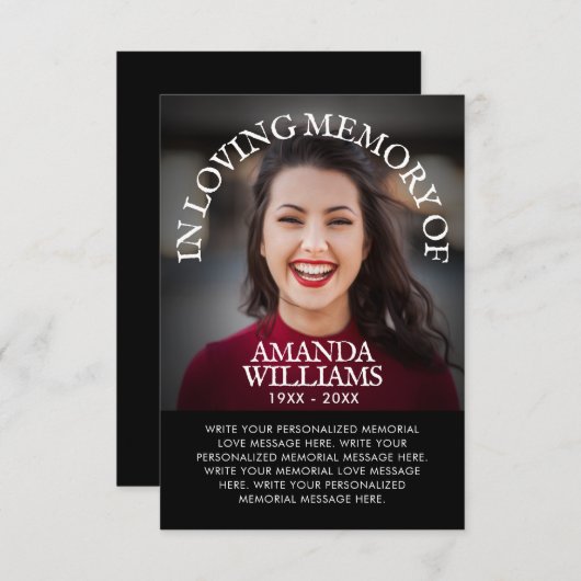 3,5 x 5 inch sympathie begrafenisgeheugen Dank u w Kaart (Voorkant / Achterkant)