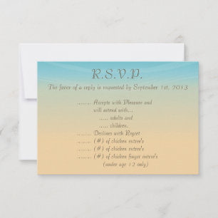 3.5 x 5 R.S.V.P antwoordkaart Oceaan strand kust RSVP Kaartje