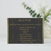 3,5 x 5 R.S.V.P Reply Kaart Gold en Black Damask (Staand voorkant)