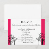 3,5 x 5 R.S.V.P Reply Kaart Hot Pink/Black Giraffe (Voorkant / Achterkant)