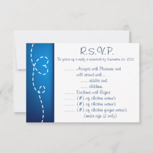 3,5 x 5 R.S.V.P Reply Kaart Papier Plane Blue Swir