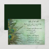 3,5 x 5 R.S.V.P Reply Kaart Peacock Green Feathers (Voorkant / Achterkant)