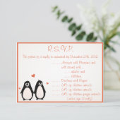 3,5 x 5 R.S.V.P Reply Kaart Penguin Love/Hearts (Staand voorkant)