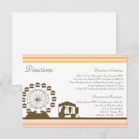 3.5 x 5 Richting Kaart Carnaval Circus Fun (Voorkant / Achterkant)