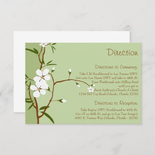 3.5 x 5 Richting Kaart Hondenhout Bloemen (Voorkant / Achterkant)