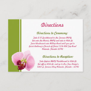 3.5 x 5 Richting Kaart Roze Orchidee Lange Stomblo