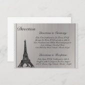 3,5 x 5 richting Kaart zwart Eiffeltoren (Voorkant / Achterkant)