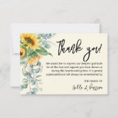 3,5 x 5 zonnebloem Funeral Hartelijk dank Bedankkaart (Voorkant)