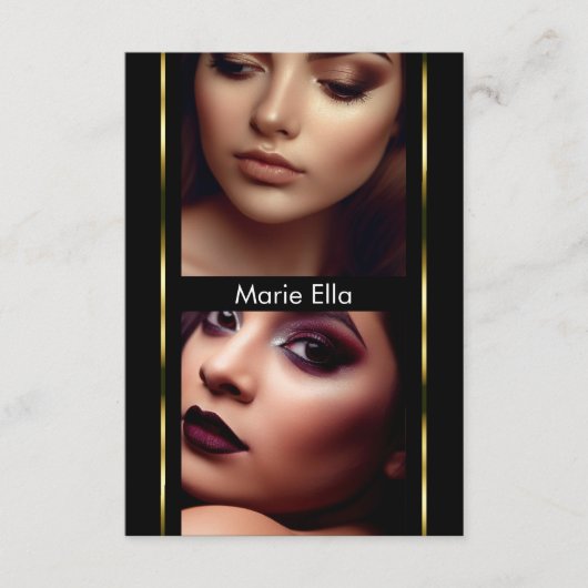 3,5" x 5" Zwart Goud Glam Comp Kaart Fotosjabloon (Voorkant)