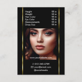 3,5" x 5" Zwart Goud Glam Comp Kaart Fotosjabloon (Achterkant)