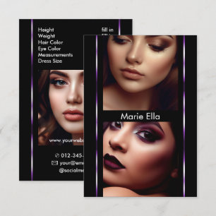 3,5" x 5" Zwart Paarse Comp Kaart Fotosjabloon