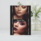 3,5" x 5" Zwart Rood Glam Comp Kaart Fotosjabloon (Staand voorkant)