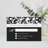 3,5 x 5 - Zwart-wit antwoord Kaarten - RSVP (Staand voorkant)