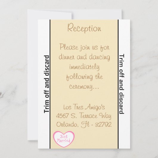 3.5 x 7 Receptie Net Getrouwd Cou Kaart (Voorkant)