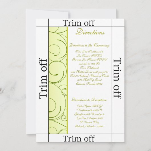 3.5 x 7 Routebeschrijving Lime Green Pear Swi Kaart (Voorkant)