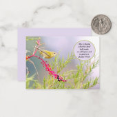 3.5x2.5  Bijbel Verse Note Kaart Bird Flowers Notitiekaartje (Voorkant / Achterkant in situ)
