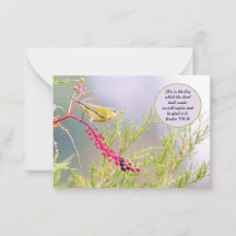 3.5x2.5  Bijbel Verse Note Kaart Bird Flowers