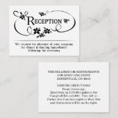 3.5x2.5 Receptie Kaarten Zwart & Wit Bloemen (Voorkant / Achterkant)