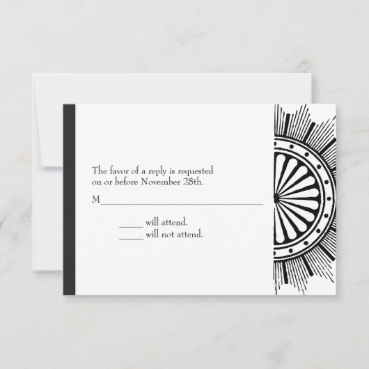 3.5x5 Art Deco-reactiekaart RSVP Kaartje (Voorkant)