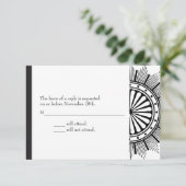 3.5x5 Art Deco-reactiekaart RSVP Kaartje (Staand voorkant)