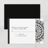 3.5x5 Art Deco-reactiekaart RSVP Kaartje (Voorkant / Achterkant)