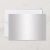 3,5x5 Black Silver Damask Turquoise Jewel RSVP Kaartje (Achterkant)