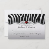 3,5x5 Black Silver Zebra Red Jewel RSVP (Voorkant)