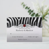 3,5x5 Black Silver Zebra Red Jewel RSVP (Staand voorkant)