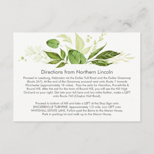 3.5x5 Botanische Rustieke Groene Behuizing Kaarten (Achterkant)