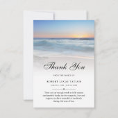 3.5x5 Dank u strand oceaan begrafenis foto sympath Bedankkaart (Voorkant)