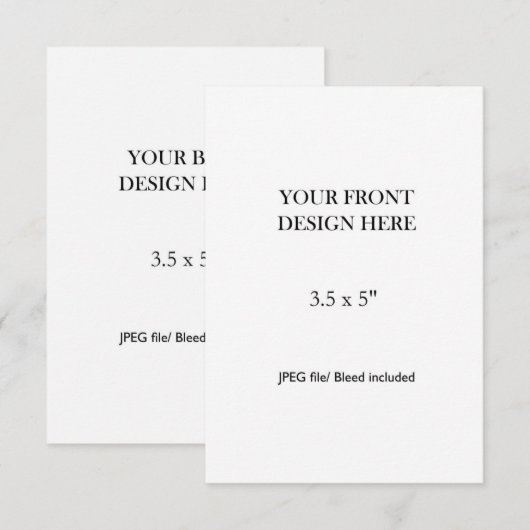 3.5x5" Double Sided Card Printing RSVP Kaartje (Voorkant / Achterkant)