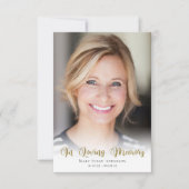 3.5x5 Eenvoudige foto begrafenis Bedankkaart (Voorkant)