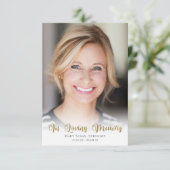 3.5x5 Eenvoudige foto begrafenis Bedankkaart (Staand voorkant)