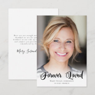 3.5x5 Eenvoudige foto begrafenis Bedankkaart