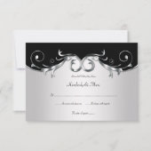 3,5x5 Elegant Black en Silver RSVP (Voorkant)