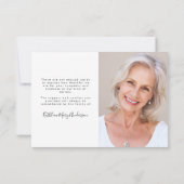 3.5x5 Elegant Chic Script Funeral Photo Bedankkaart (Achterkant)