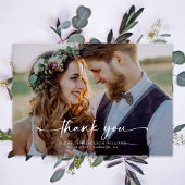 3.5x5 Elegant Chic Script Weduwfoto Bedankkaart