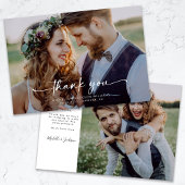 3.5x5 Elegant Chic Script Weduwfoto Bedankkaart