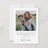 3.5x5 Elegant Chic Script Weduwfoto Bedankkaart (Achterkant)