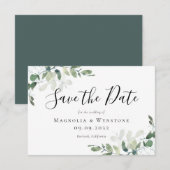 3.5x5 Eucalyptus Waterverf bruiloft Save The Date (Voorkant / Achterkant)