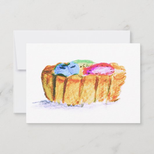 3.5X5" Fruit Tart Original Abstract Art Note Card Notitiekaartje (Voorkant)