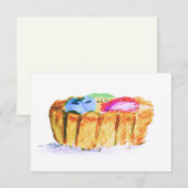 3.5X5" Fruit Tart Original Abstract Art Note Card Notitiekaartje (Voorkant / Achterkant)