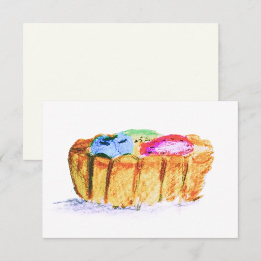 3.5X5" Fruit Tart Original Abstract Art Note Card Notitiekaartje (Voorkant / Achterkant)