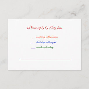 3,5x5 Gay Wedding Rainbow LGBT Pride RSVP Basic Kaartje