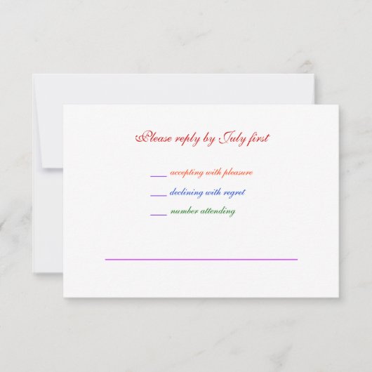 3,5x5 Gay Wedding Rainbow LGBT Pride RSVP Basic Kaartje (Voorkant)