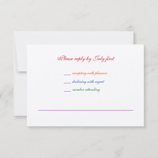 3,5x5 Gay Wedding Rainbow LGBT Pride RSVP getextur (Voorkant)