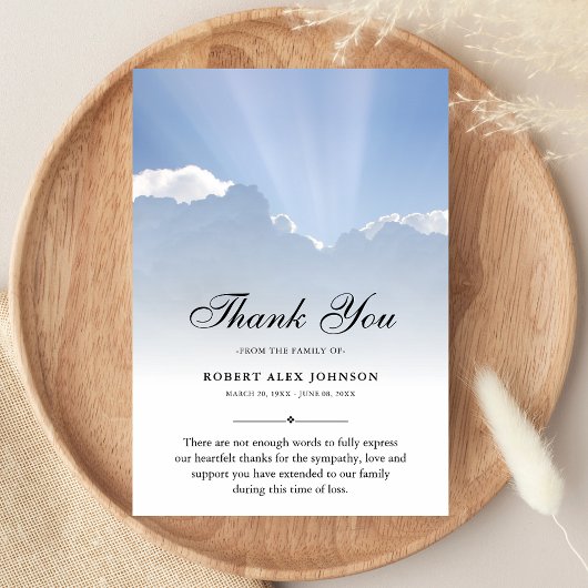 3.5x5 Hartelijk dank u wekt begrip voor de begrafe Bedankkaart