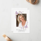 3,5x5-inch Butterflies Foto Funeral Memorial Praye Notitiekaartje (Voorkant / Achterkant in situ)