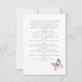 3,5x5-inch Butterflies Foto Funeral Memorial Praye Notitiekaartje (Achterkant)